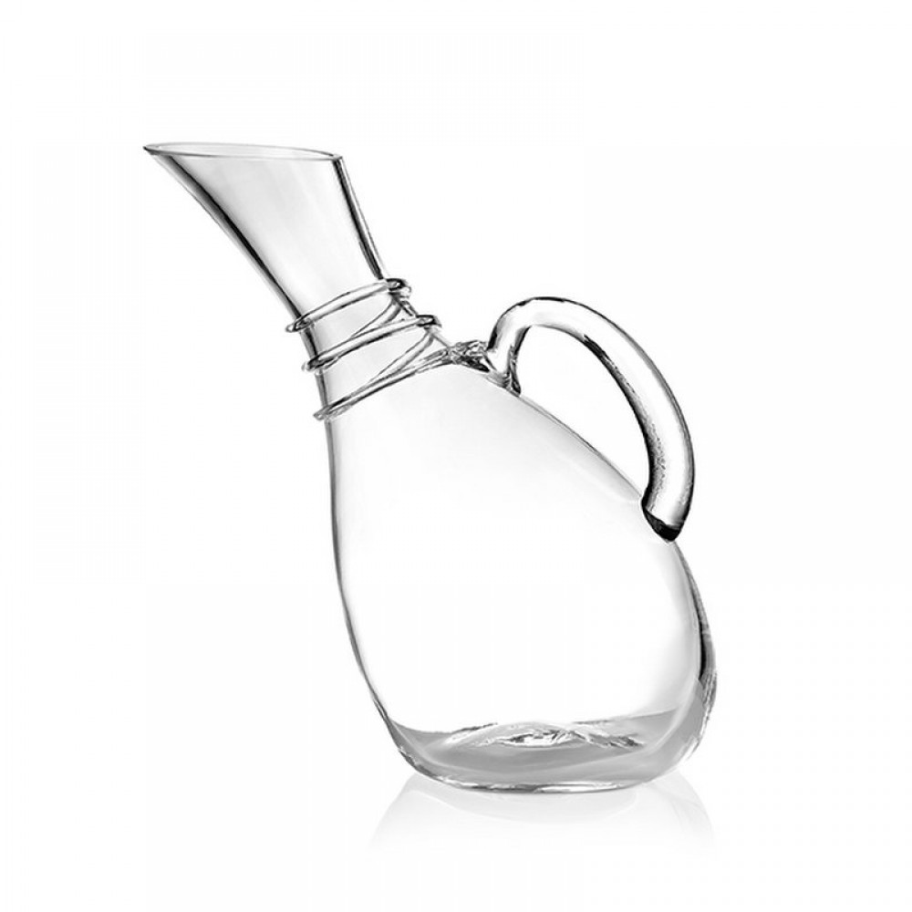 ΓΥΑΛΙΝΗ ΚΑΡΑΦΑ ΠΛΑΓΙΑ ΜΕ ΧΕΡΟΥΛΙ 1700ml 14X26CM 