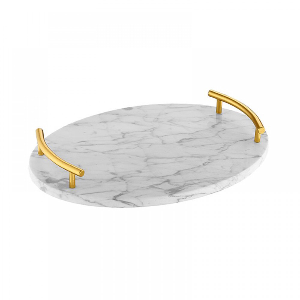 ΔΙΣΚΟΣ ΜΑΡΜΑΡΙΝΟΣ ΟΒΑΛ ΜΕ ΧΡΥΣΑ ΧΕΡΟΥΛΙΑ 35X26CM 