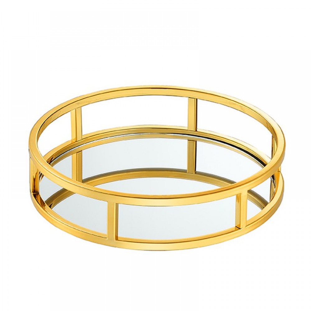 ΔΙΣΚΟΣ ΧΡΥΣΟΣ ΣΤΡΟΓΓΥΛΟΣ ΜΕ ΚΑΘΡΕΦΤΗ 30X6.5CM 