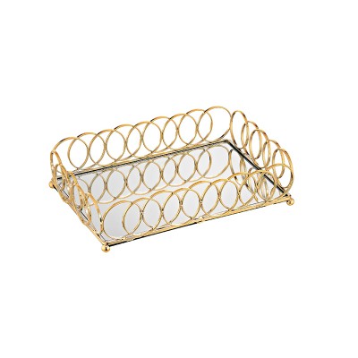 ΔΙΣΚΟΣ ΠΑΡΑΛΛΗΛΟΓΡΑΜΜΟΣ ΜΕΤΑΛΛΙΚΟΣ ΧΡΥΣΟΣ ΜΕ ΚΑΘΡΕΦΤΗ 32x21x7.5cm