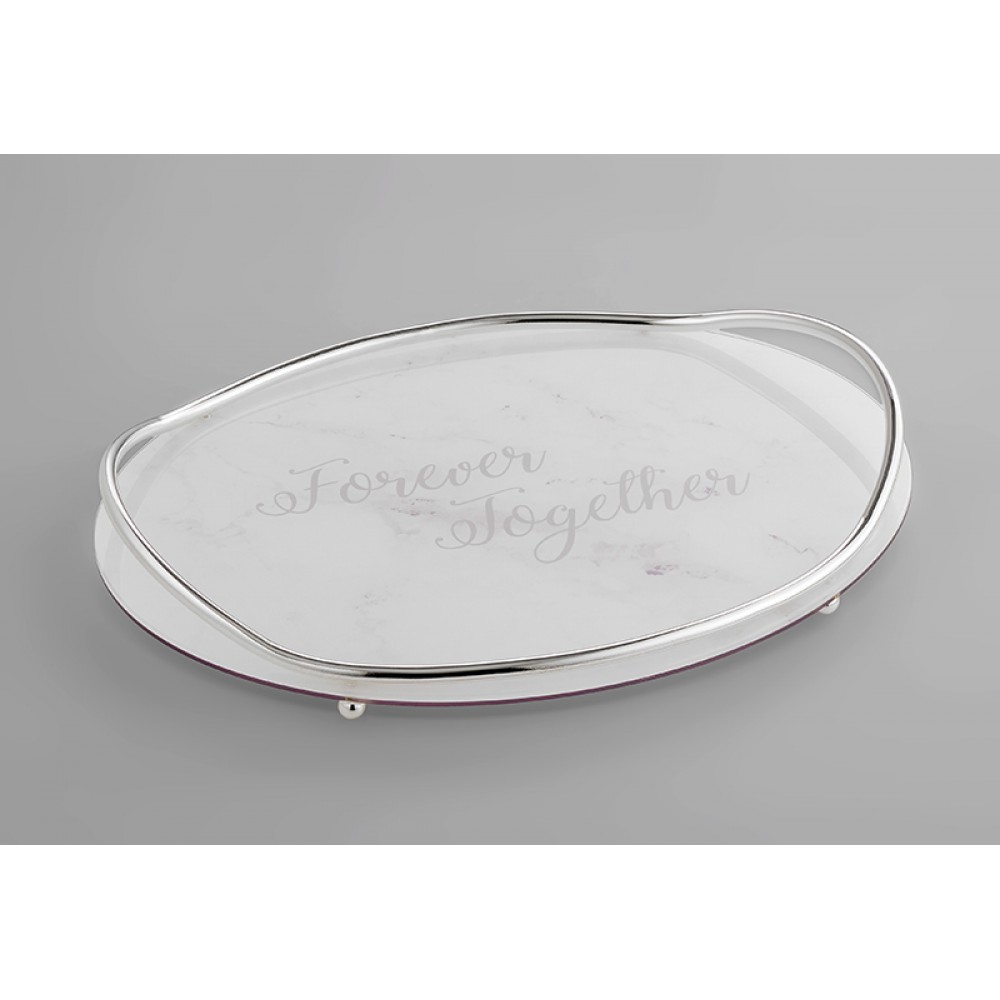 ΔΙΣΚΟΣ ΟΒΑΛ PLEXY ΜΕ ΣΩΛΗΝΑ ΜΕ ΓΡΑΜΜΕΝΟ TO FOR EVER TOGETHER 42x32cm 