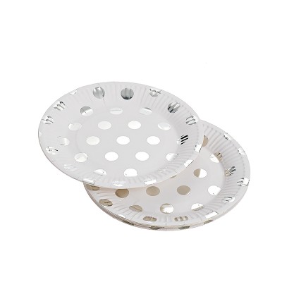 ΠΙΑΤΑ ΧΑΡΤΙΝΑ ΛΕΥΚΑ ΜΕ ΑΣΗΜΙ ΠΟΥΑ ΣΕΤ 10 ΤΕΜΑΧΙΩΝ Φ18cm