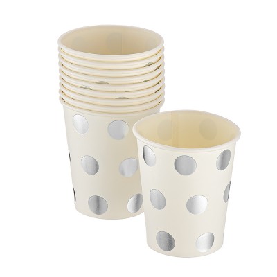 ΠΟΤΗΡΙΑ ΧΑΡΤΙΝΑ ΛΕΥΚΑ ΜΕ ΑΣΗΜΙ ΠΟΥΑ ΣΕΤ 10 ΤΕΜΑΧΙΩΝ Φ7x8cm