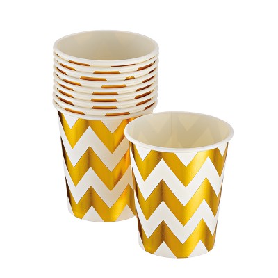 ΠΟΤΗΡΙΑ ΧΑΡΤΙΝΑ ΛΕΥΚΑ-ΧΡΥΣΑ ΣΕΤ 10 ΤΕΜΑΧΙΩΝ Φ7x8cm