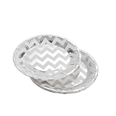 ΠΙΑΤΑ ΧΑΡΤΙΝΑ ΛΕΥΚΑ-ΑΣΗΜΙ ΣΕΤ 10 ΤΕΜΑΧΙΩΝ Φ18cm