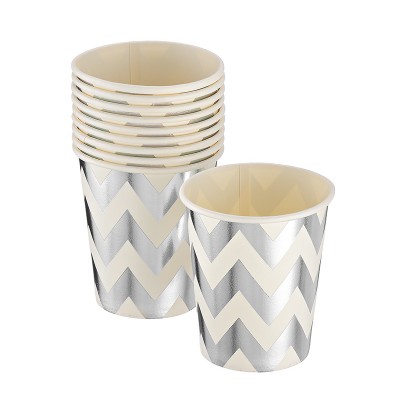 ΠΟΤΗΡΙΑ ΧΑΡΤΙΝΑ ΛΕΥΚΑ-ΑΣΗΜΙ ΣΕΤ 10 ΤΕΜΑΧΙΩΝ Φ7x8cm