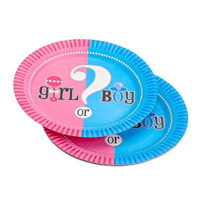 ΠΙΑΤΑ ΧΑΡΤΙΝΑ GENDER REVEAL ''GIRL OR BOY?'' ΣΕΤ 10 ΤΕΜΑΧΙΩΝ Φ23cm