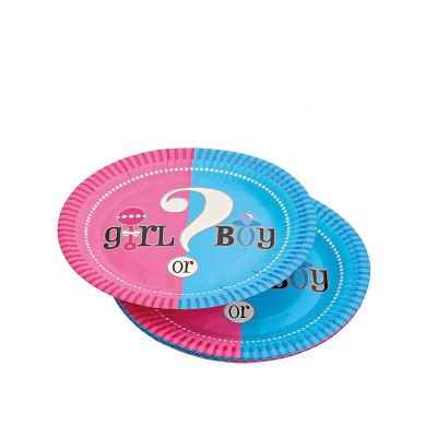 ΠΙΑΤΑ ΧΑΡΤΙΝΑ GENDER REVEAL ''GIRL OR BOY?'' ΣΕΤ 10 ΤΕΜΑΧΙΩΝ Φ18cm