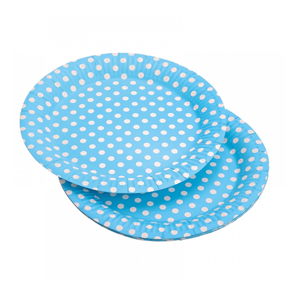 ΠΙΑΤΑ ΧΑΡΤΙΝΑ ΣΙΕΛ ΜΕ ΛΕΥΚΟ ΠΟΥΑ ΣΕΤ 10 ΤΕΜΑΧΙΩΝ Φ23cm 