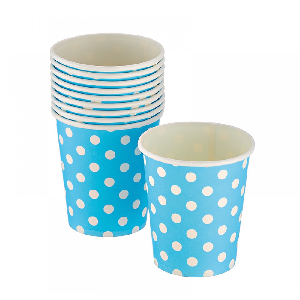 ΠΟΤΗΡΙΑ ΧΑΡΤΙΝΑ ΣΙΕΛ ΜΕ ΛΕΥΚΟ ΠΟΥΑ ΣΕΤ 10 ΤΕΜΑΧΙΩΝ  Φ7x8cm 