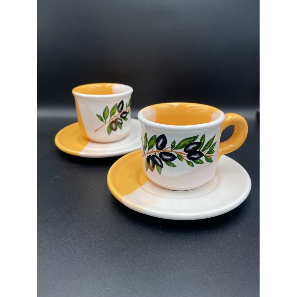 ΜΠΟΜΠΟΝΙΕΡΑ ΣΕΤ ΚΑΦΕ (ΦΛΥΤΖΑΝΙ-ΠΙΑΤΑΚΙ) ΛΕΥΚΟ-ΠΟΡΤΟΚΑΛΙ ΜΕ ΣΧΕΔΙΟ ΕΛΙΑ Φ12 