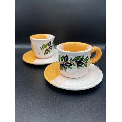 ΜΠΟΜΠΟΝΙΕΡΑ ΣΕΤ ΚΑΦΕ (ΦΛΥΤΖΑΝΙ-ΠΙΑΤΑΚΙ) ΛΕΥΚΟ-ΠΟΡΤΟΚΑΛΙ ΜΕ ΣΧΕΔΙΟ ΕΛΙΑ Φ12