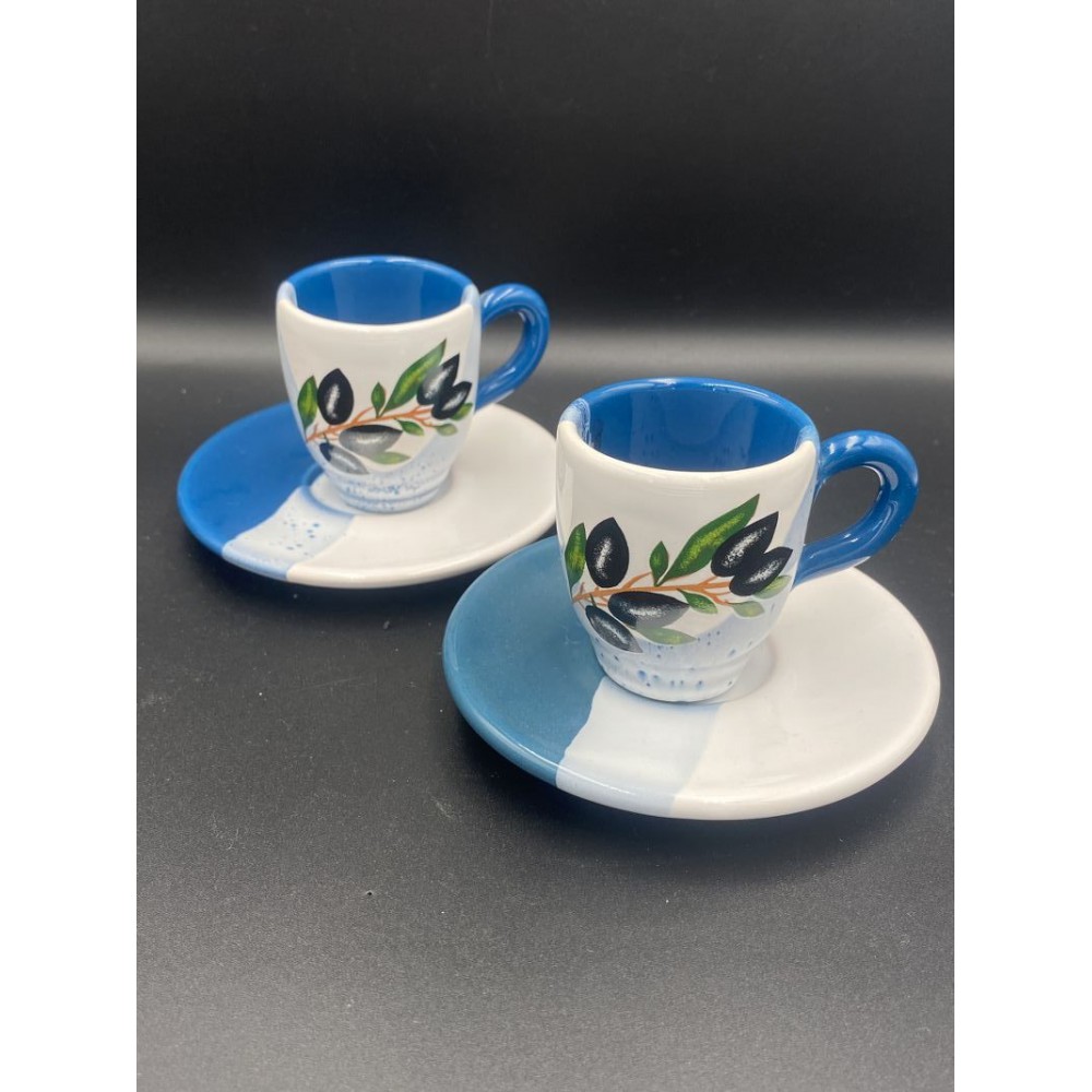 ΜΠΟΜΠΟΝΙΕΡΑ ΣΕΤ ΕΣΠΡΕΣΟ (ΦΛΥΤΖΑΝΙ-ΠΙΑΤΑΚΙ) ΛΕΥΚΟ-ΠΕΤΡΟΛ ΜΕ ΣΧΕΔΙΟ ΕΛΙΑ Φ10 