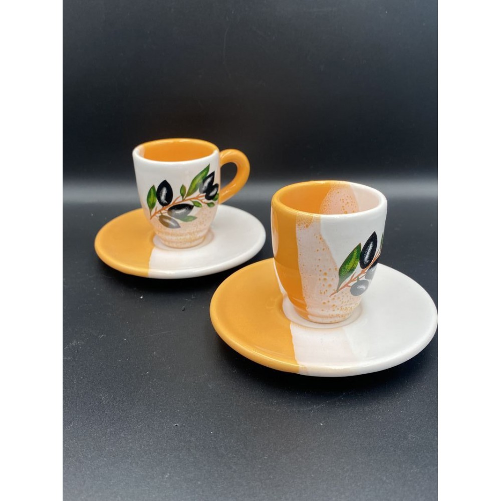 ΜΠΟΜΠΟΝΙΕΡΑ ΣΕΤ ΕΣΠΡΕΣΟ (ΦΛΥΤΖΑΝΙ-ΠΙΑΤΑΚΙ) ΛΕΥΚΟ-ΠΟΡΤΟΚΑΛΙ ΜΕ ΣΧΕΔΙΟ ΕΛΙΑ Φ10 