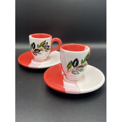 ΜΠΟΜΠΟΝΙΕΡΑ ΣΕΤ ΕΣΠΡΕΣΟ (ΦΛΥΤΖΑΝΙ-ΠΙΑΤΑΚΙ) ΛΕΥΚΟ-ΡΟΔΙ ΜΕ ΣΧΕΔΙΟ ΕΛΙΑ Φ10