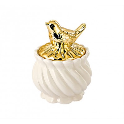 ΜΠΟΜΠΟΝΙΕΡΑ ΜΠΙΖΟΥΤΙΕΡΑ ΠΟΡΣΕΛΑΝΙΝΗ ΜΕ ΧΡΥΣΟ ΚΑΠΑΚΙ ΠΕΡΙΣΤΕΡΙ Φ9X12CM