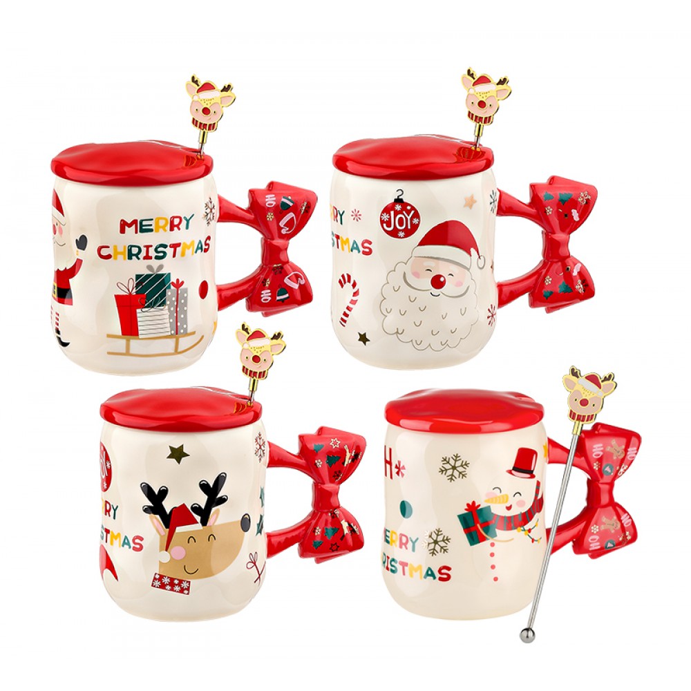 ΚΕΡΑΜΙΚΗ ΧΡΙΣΤΟΥΓΕΝΝΙΑΤΙΚΗ ΚΟΥΠΑ ΦΙΟΓΚΟΣ 4 ΣΧΕΔΙΩΝ ΜΕ ΚΑΠΑΚΙ ΚΑΙ ΑΝΑΔΕΥΤΗΡΙ Φ8x13cm 