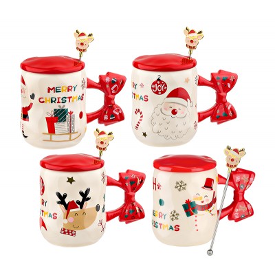 ΚΕΡΑΜΙΚΗ ΧΡΙΣΤΟΥΓΕΝΝΙΑΤΙΚΗ ΚΟΥΠΑ ΦΙΟΓΚΟΣ 4 ΣΧΕΔΙΩΝ ΜΕ ΚΑΠΑΚΙ ΚΑΙ ΑΝΑΔΕΥΤΗΡΙ Φ8x13cm