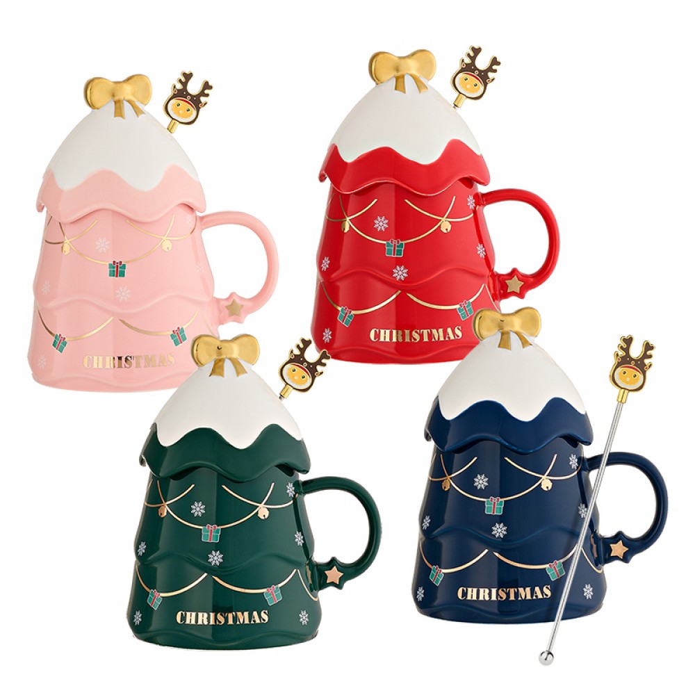 ΚΕΡΑΜΙΚΗ ΚΟΥΠΑ ΧΡΙΣΤΟΥΓΕΝΝΙΑΤΙΚΟ ΔΕΝΤΡΟ ΜΕ ΚΑΠΑΚΙ ΚΑΙ ΑΝΑΔΕΥΤΗΡΙ ΣΕ 4 ΧΡΩΜΑΤΑ Φ10.5x16.5cm 