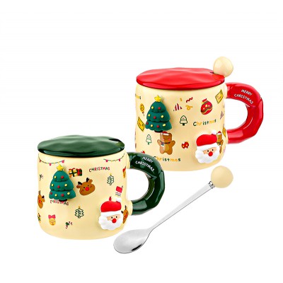 ΚΕΡΑΜΙΚΗ ΧΡΙΣΤΟΥΓΕΝΝΙΑΤΙΚΗ ΚΟΥΠΑ 2 ΧΡΩΜΑΤΩΝ ΜΕ ΚΑΠΑΚΙ ΚΑΙ ΚΟΥΤΑΛΑΚΙ Φ9.5x11cm