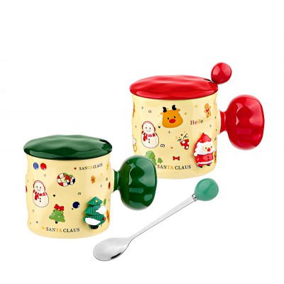 ΚΕΡΑΜΙΚΗ ΧΡΙΣΤΟΥΓΕΝΝΙΑΤΙΚΗ ΚΟΥΠΑ 2 ΧΡΩΜΑΤΩΝ ΜΕ ΚΑΠΑΚΙ ΚΑΙ ΚΟΥΤΑΛΙ Φ8.5x11cm