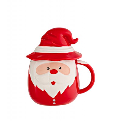 ΚΕΡΑΜΙΚΗ ΧΡΙΣΤΟΥΓΕΝΝΙΑΤΙΚΗ ΚΟΥΠΑ ΑΓΙΟΣ ΒΑΣΙΛΗΣ ΜΕ ΚΑΠΑΚΙ 10.5x14cm