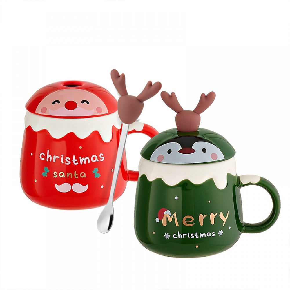 ΚΕΡΑΜΙΚΗ ΧΡΙΣΤΟΥΓΕΝΝΙΑΤΙΚΗ ΚΟΥΠΑ ΤΑΡΑΝΔΟΣ ΜΕ ΚΑΠΑΚΙ ΚΑΙ ΚΟΥΤΑΛΑΚΙ 2 ΧΡΩΜΑΤΩΝ Φ9x14cm 