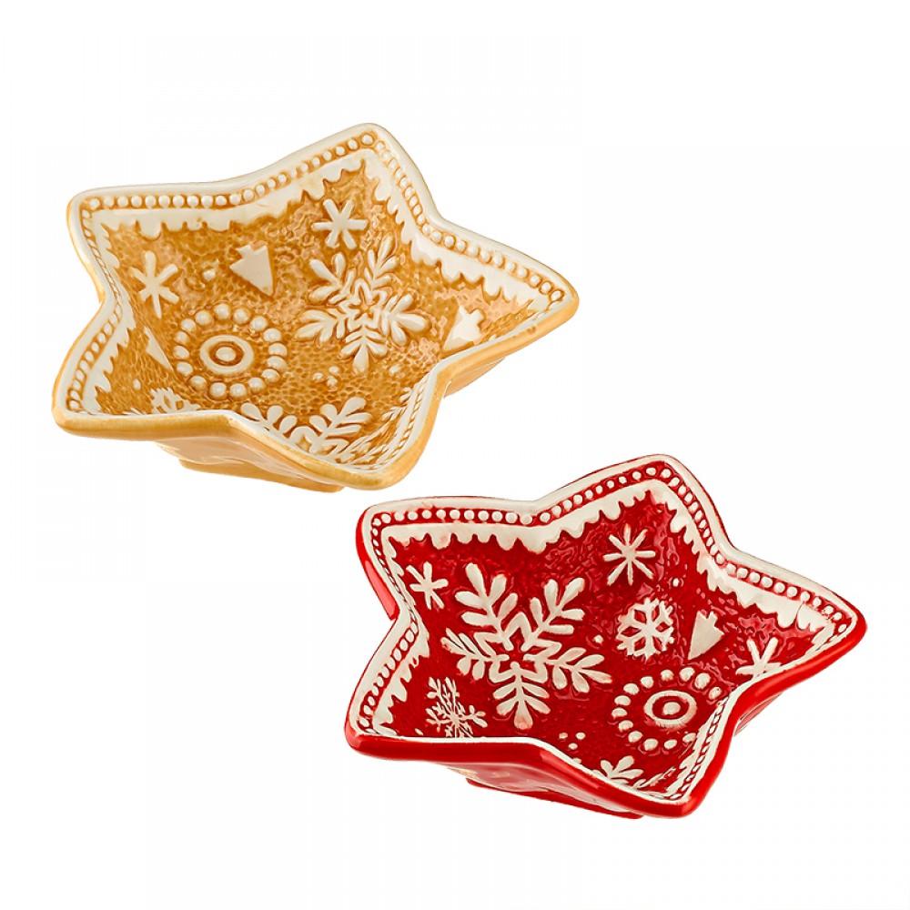 ΚΕΡΑΜΙΚΟ ΧΡΙΣΤΟΥΓΕΝΝΙΑΤΙΚΟ ΜΠΟΛ ΑΣΤΕΡΙ ΣΕ 2 ΧΡΩΜΑΤΑ 17x4.5x17cm 