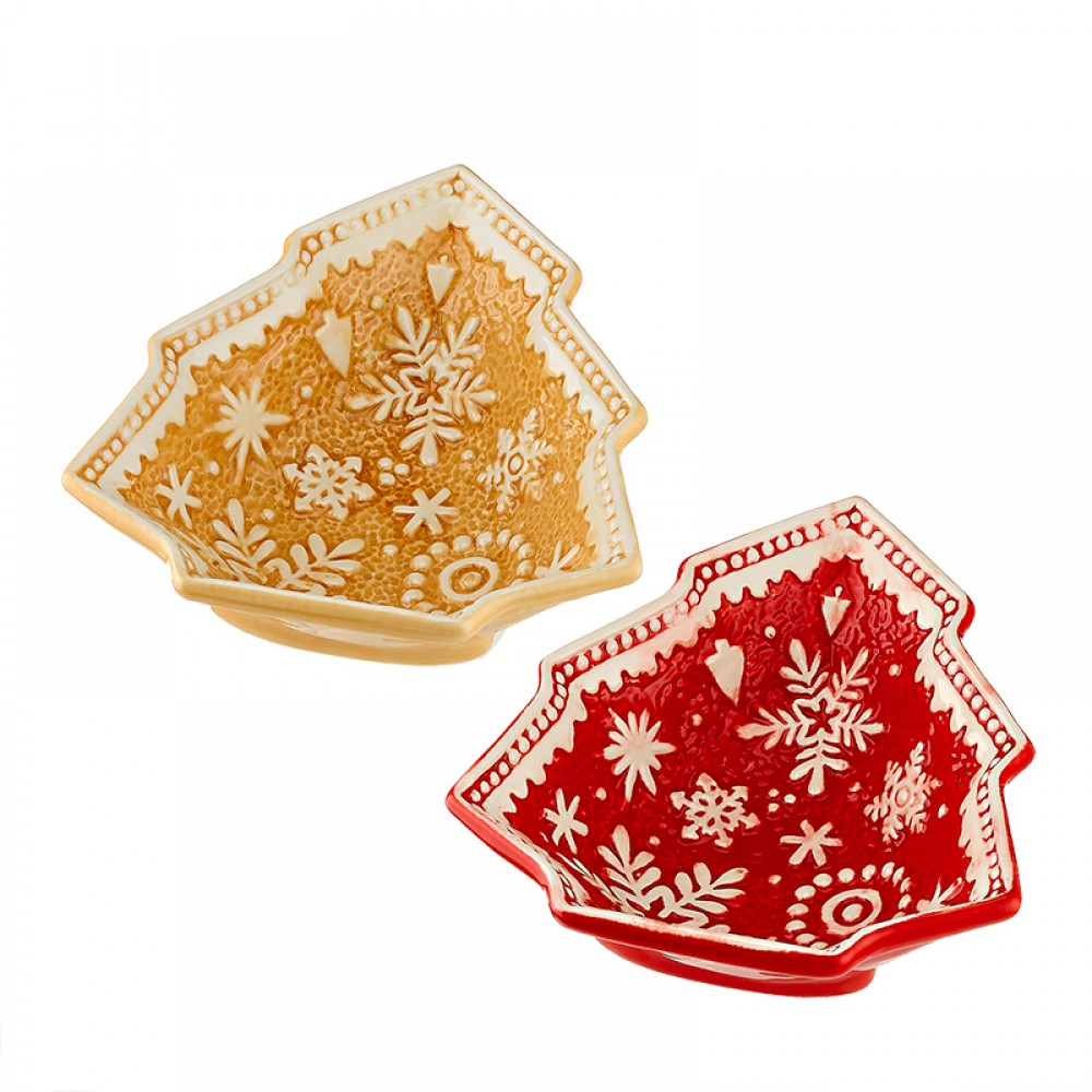 ΚΕΡΑΜΙΚΟ ΜΠΟΛ ΧΡΙΣΤΟΥΓΕΝΝΙΑΤΙΚΟ ΔΕΝΤΡΟ ΣΕ 2 ΧΡΩΜΑΤΑ 15.5x5x17.5cm 