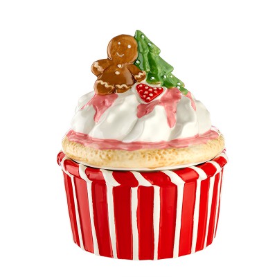 ΚΕΡΑΜΙΚΗ ΧΡΙΣΤΟΥΓΕΝΝΙΑΤΙΚΗ ΜΠΙΣΚΟΤΟΘΗΚΗ CUPCAKE Φ15x24cm