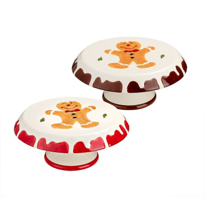 ΚΕΡΑΜΙΚΗ ΧΡΙΣΤΟΥΓΕΝΝΙΑΤΙΚΗ ΤΟΥΡΤΙΕΡΑ GINGERBREAD 2 ΧΡΩΜΑΤΩΝ Φ25x13cm