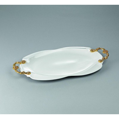 ΔΙΣΚΟΣ ΛΕΥΚΟΣ ΠΟΡΣΕΛΑΝΙΝΟΣ ΜΕ ΧΡΥΣΑ ΧΕΡΟΥΛΙΑ 46Χ24