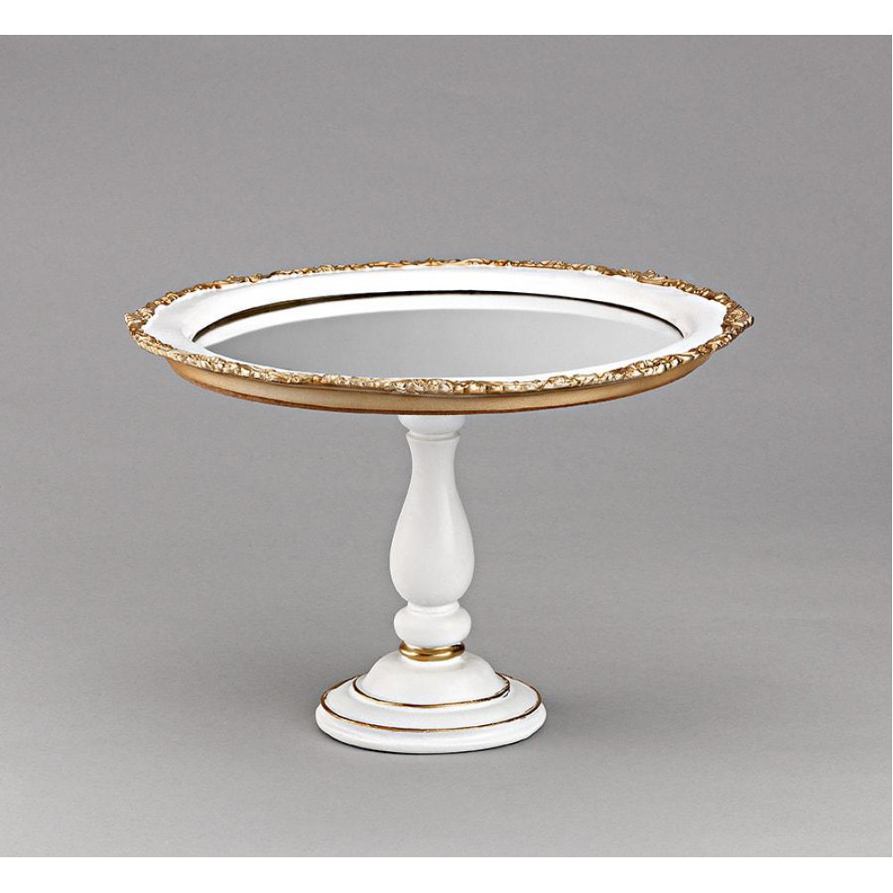 ΤΟΥΡΤΙΕΡΑ ΛΕΥΚΗ ΠΟΡΣΕΛΑΝΙΝΗ ΜΕ ΚΑΘΡΕΠΤΗ ΚΑΙ ΧΡΥΣΕΣ ΛΕΠΤΟΜΕΡΕΙΕΣ Φ29Χ20Υ 