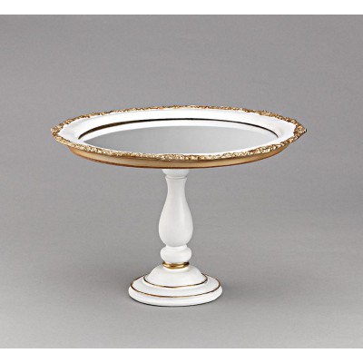 ΤΟΥΡΤΙΕΡΑ ΛΕΥΚΗ ΠΟΡΣΕΛΑΝΙΝΗ ΜΕ ΚΑΘΡΕΠΤΗ ΚΑΙ ΧΡΥΣΕΣ ΛΕΠΤΟΜΕΡΕΙΕΣ Φ29Χ20Υ