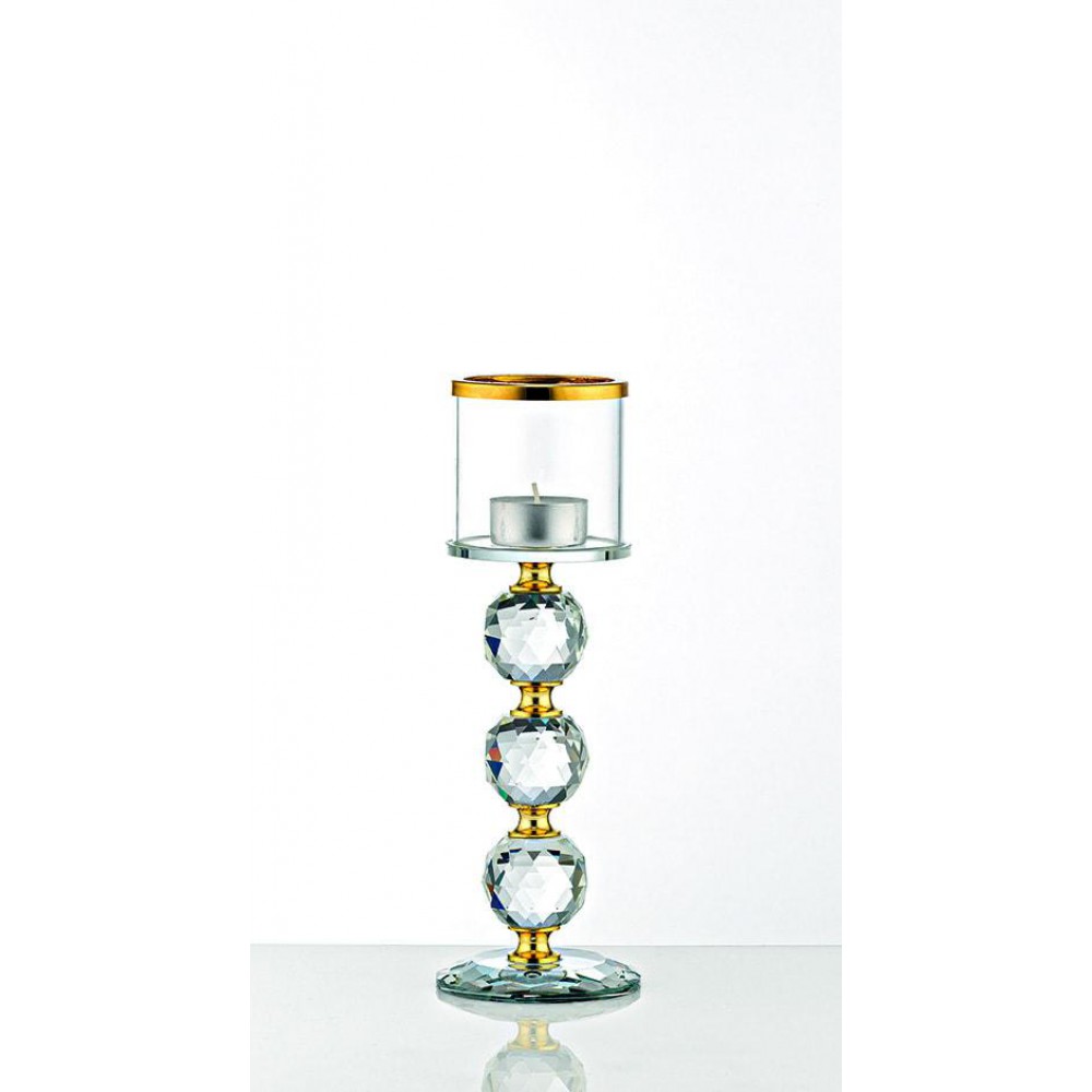 ΚΡΥΣΤΑΛΛΙΝΟ ΚΗΡΟΠΗΓΙΟ ΜΕ ΧΡΥΣΕΣ ΛΕΠΤΟΜΕΡΕΙΕΣ Φ7,5Χ23Υ 