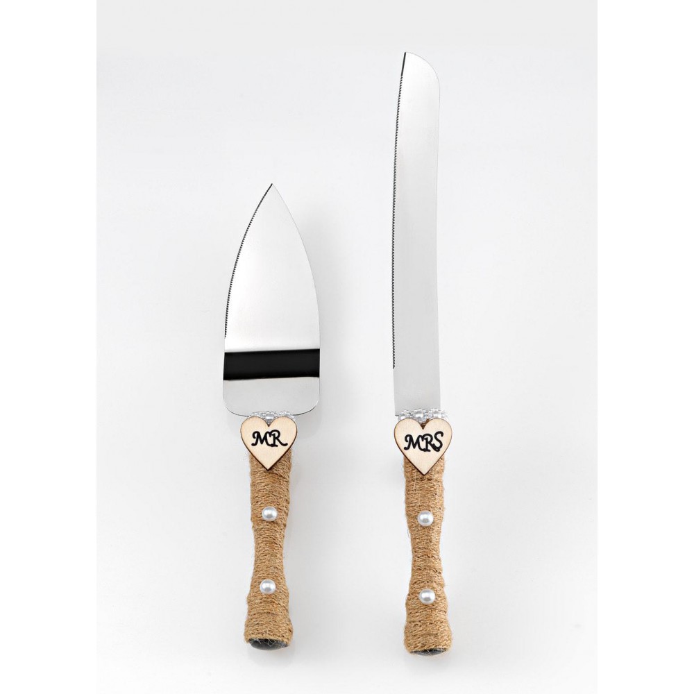 ΣΠΑΤΟΥΛΑ ΜΑΧΑΙΡΙ MR & MRS ΣΕΤ 2 ΤΕΜΑΧΙΩΝ ΜΕ ΚΟΥΤΙ 26/32Υ 