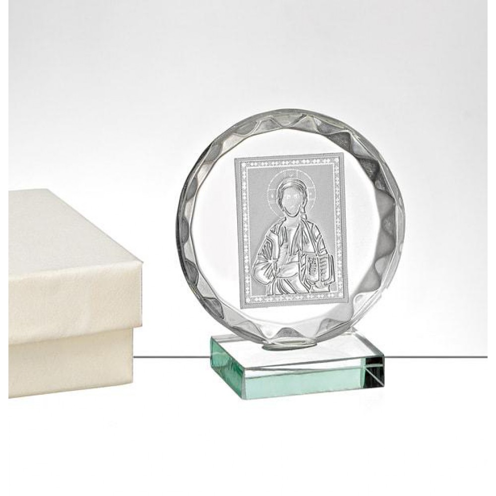 LUXURY ΚΡΥΣΤΑΛΛΙΝΗ ΜΠΟΜΠΟΝΙΕΡΑ ΕΙΚΟΝΑ ΧΡΙΣΤΟΣ 5,5Χ6,5Υ 
