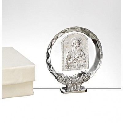 LUXURY ΚΡΥΣΤΑΛΛΙΝΗ ΜΠΟΜΠΟΝΙΕΡΑ ΕΙΚΟΝΑ ΠΑΝΑΓΙΑ 5,5X6CM