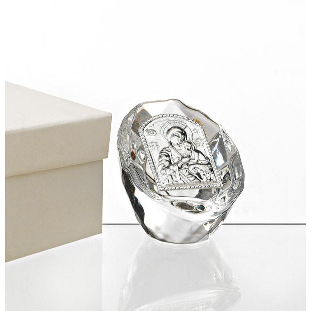 LUXURY ΚΡΥΣΤΑΛΛΙΝΗ ΜΠΟΜΠΟΝΙΕΡΑ ΕΙΚΟΝΑ ΠΑΝΑΓΙΑ 4,5Χ5,5Υ 