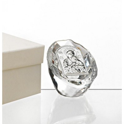 LUXURY ΚΡΥΣΤΑΛΛΙΝΗ ΜΠΟΜΠΟΝΙΕΡΑ ΕΙΚΟΝΑ ΠΑΝΑΓΙΑ 4,7X5CM