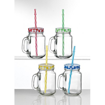 ΜΠΟΜΠΟΝΙΕΡΑ ΓΥΑΛΙΝΟ ΠΟΤΗΡΙ 450ML ΜΕ ΧΕΡΟΥΛΙ & ΜΕΤΑΛΛΙΚΟ ΚΑΠΑΚΙ 4 ΧΡΩΜΑΤΩΝ 8Χ8Χ13Υ