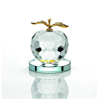 ΚΡΥΣΤΑΛΛΙΝΗ ΜΠΟΜΠΟΝΙΕΡΑ ΜΗΛΟ ΜΕ ΧΡΥΣΑ ΦΥΛΛΑ ΚΑΙ ΣΤΡΑΣΑΚΙΑ Φ5,5Χ6,5Υ