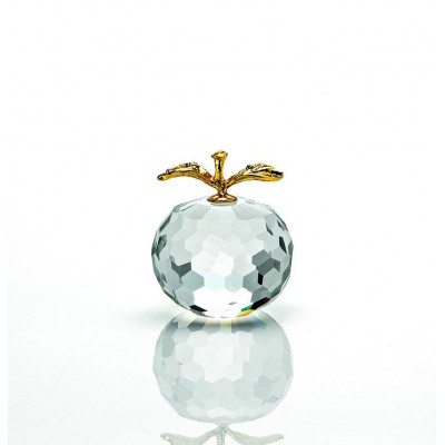 ΚΡΥΣΤΑΛΛΙΝΗ ΜΠΟΜΠΟΝΙΕΡΑ ΜΗΛΟ ΜΕ ΧΡΥΣΑ ΦΥΛΛΑ ΚΑΙ ΣΤΡΑΣΑΚΙΑ Φ4Χ4,5Υ