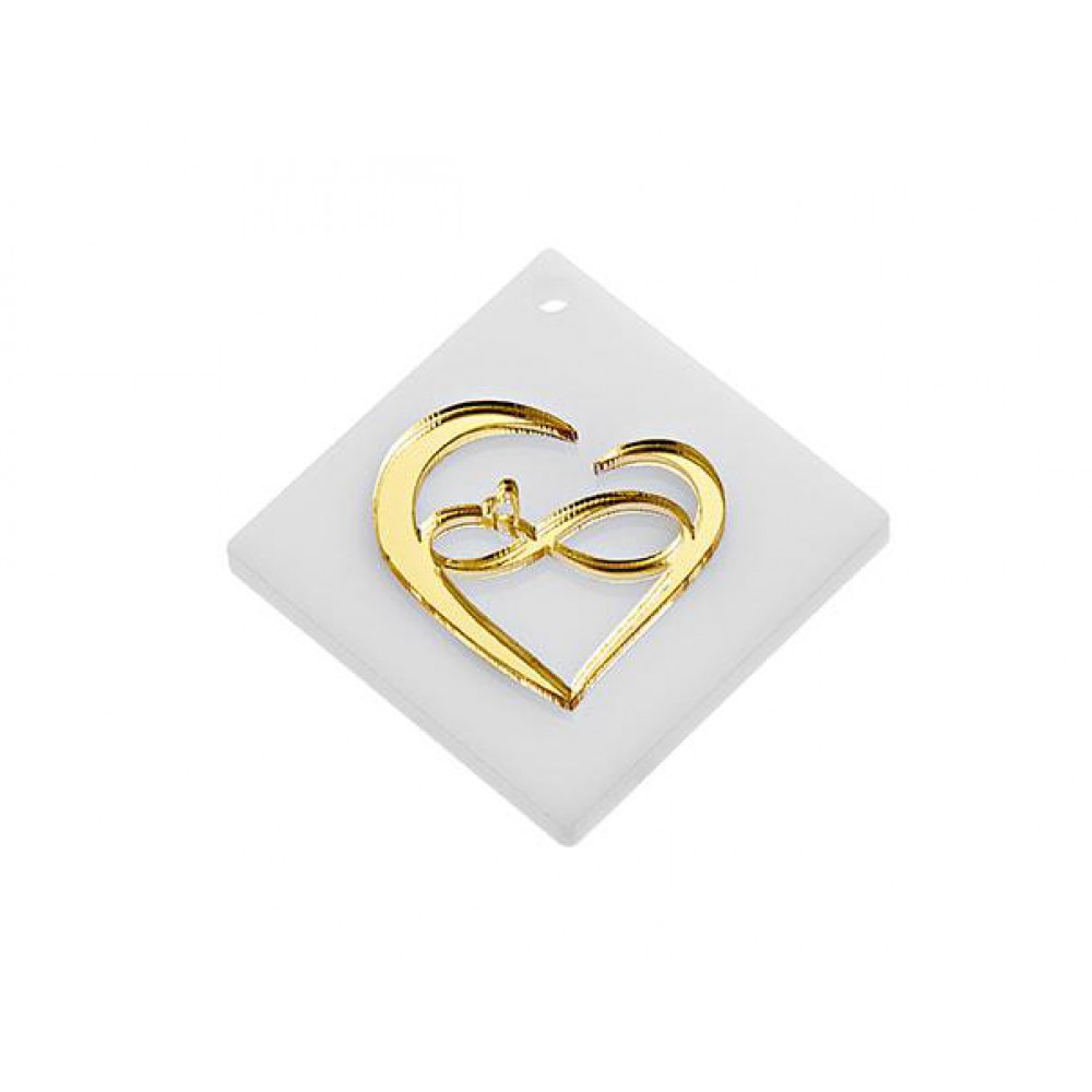 ΜΠΟΜΠΟΝΙΕΡΑ PLEXIGLASS ΜΕ ΤΕΤΡΑΓΩΝΗ ΛΕΥΚΗ ΒΑΣΗ ΚΑΡΔΙΑ ΑΠΕΙΡΟ 5,5Χ5,5 