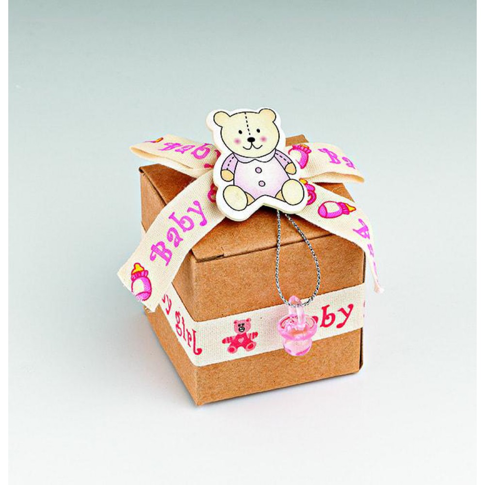 ΜΠΟΜΠΟΝΙΕΡΑ ΧΑΡΤΙΝΟ ΚΟΥΤΑΚΙ BABY GIRL ΡΟΖ 5Χ5Χ5Υ 