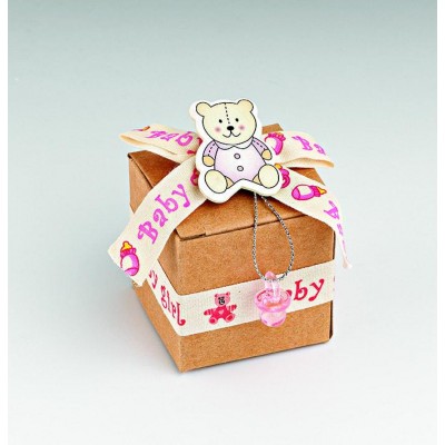 ΜΠΟΜΠΟΝΙΕΡΑ ΧΑΡΤΙΝΟ ΚΟΥΤΑΚΙ BABY GIRL ΡΟΖ 5Χ5Χ5Υ