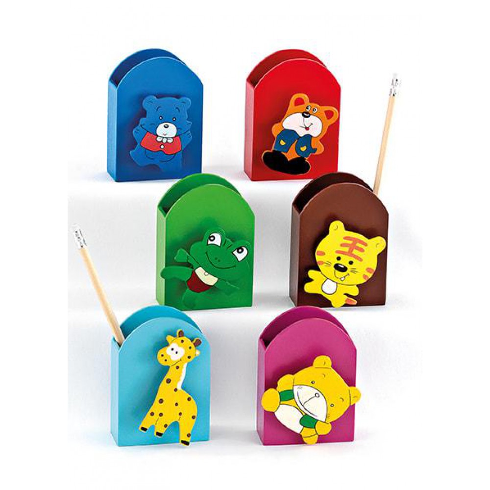 ΜΠΟΜΠΟΝΙΕΡΑ ΞΥΛΙΝΗ ΜΟΛΥΒΟΘΗΚΗ ΖΩΑΚΙΑ 6 ΣΧΕΔΙΩΝ 7.7Χ5Χ11Υ 