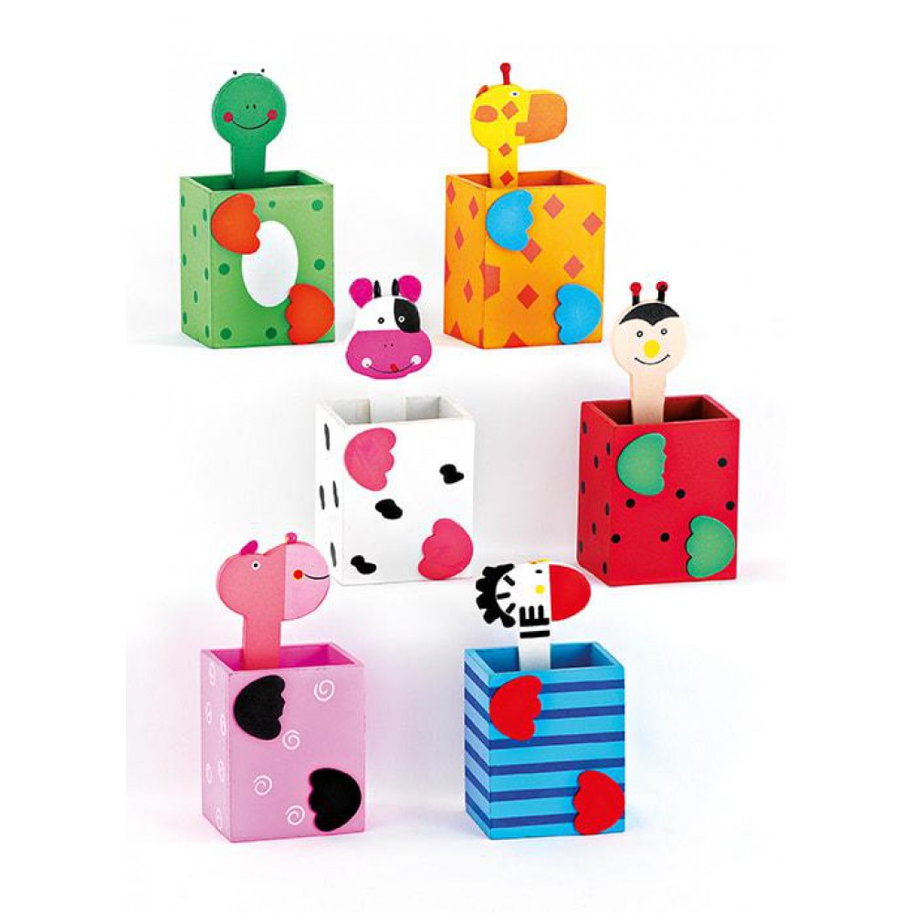 ΜΠΟΜΠΟΝΙΕΡΑ ΞΥΛΙΝΗ ΜΟΛΥΒΟΘΗΚΗ ΖΩΑΚΙΑ 6 ΣΧΕΔΙΩΝ 7Χ5.5Χ14Υ 