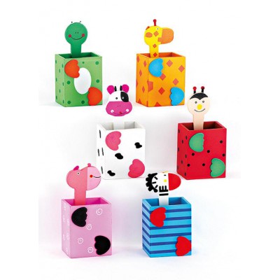 ΜΠΟΜΠΟΝΙΕΡΑ ΞΥΛΙΝΗ ΜΟΛΥΒΟΘΗΚΗ ΖΩΑΚΙΑ 6 ΣΧΕΔΙΩΝ 7Χ5.5Χ14Υ