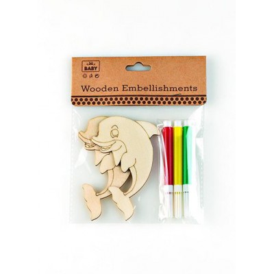 ΜΠΟΜΠΟΝΙΕΡΑ ΞΥΛΙΝΟ ΔΕΛΦΙΝΙ ''COLOR ME'' ΜΕ ΜΑΡΚΑΔΟΡΟΥΣ 9Χ6Υ